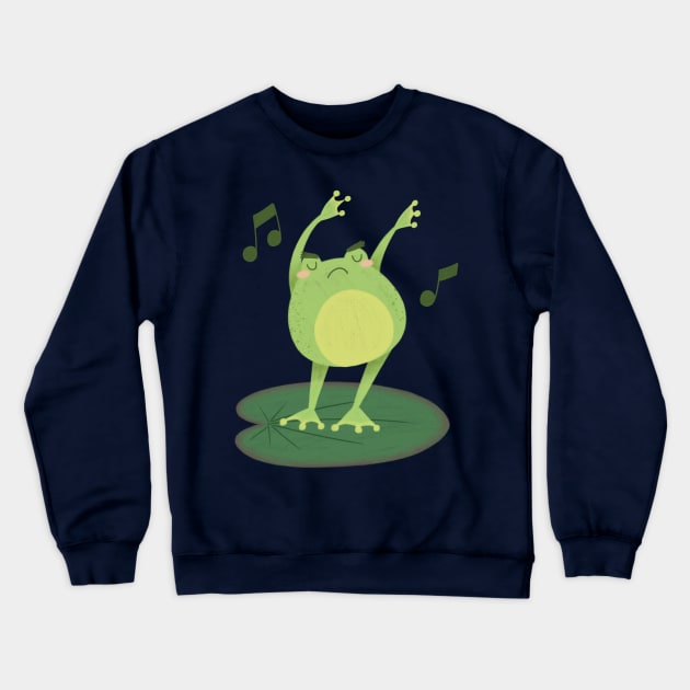 Angry Dance Froggie Crewneck Sweatshirt by AmalteaOlenska